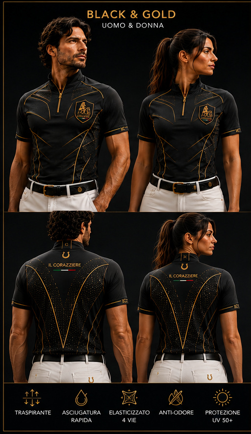 IL CORAZZIERE Black and Gold Hero Shirt